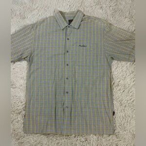 Size L Y2K Authentic FUBU‎ Button Up 2000’s Plaid Blue Yellow